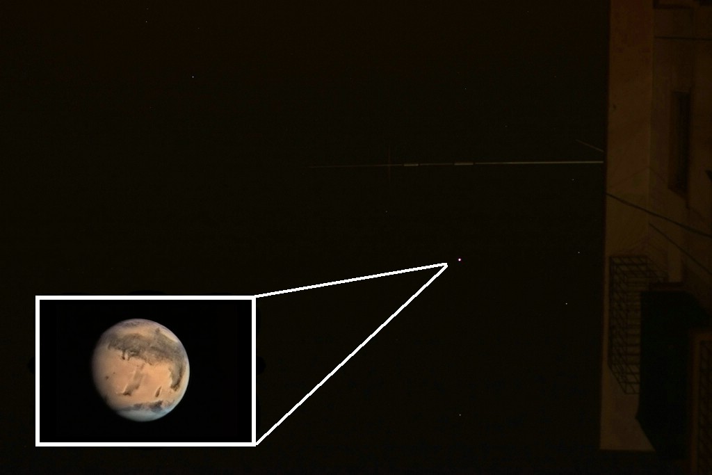 2007/12/19-23:45我拍摄的拍摄火星近地
